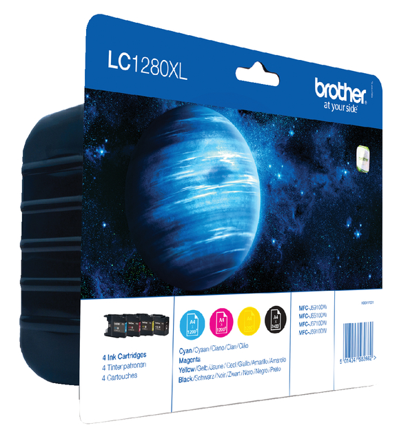Inktcartridge Brother LC-1280XLVALBP zwart + 3 kleuren afbeelding