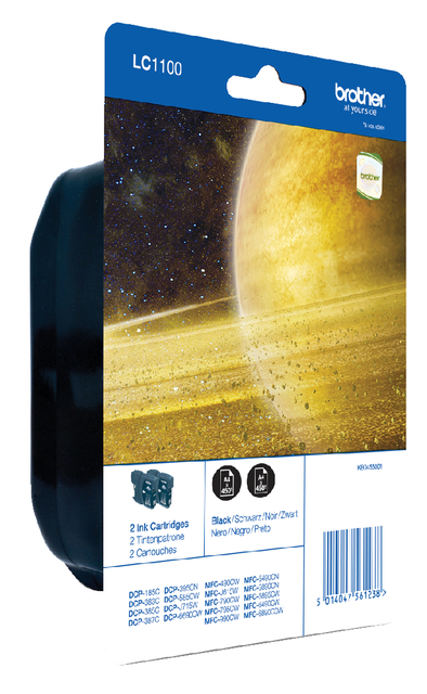 Inktcartridge Brother LC-1100BK2 zwart 2X afbeelding