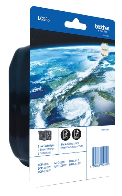 Inktcartridge Brother LC-985BK2 zwart 2x afbeelding