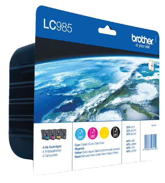 Inktcartridge Brother LC-985VALBP zwart + 3 kleuren afbeelding