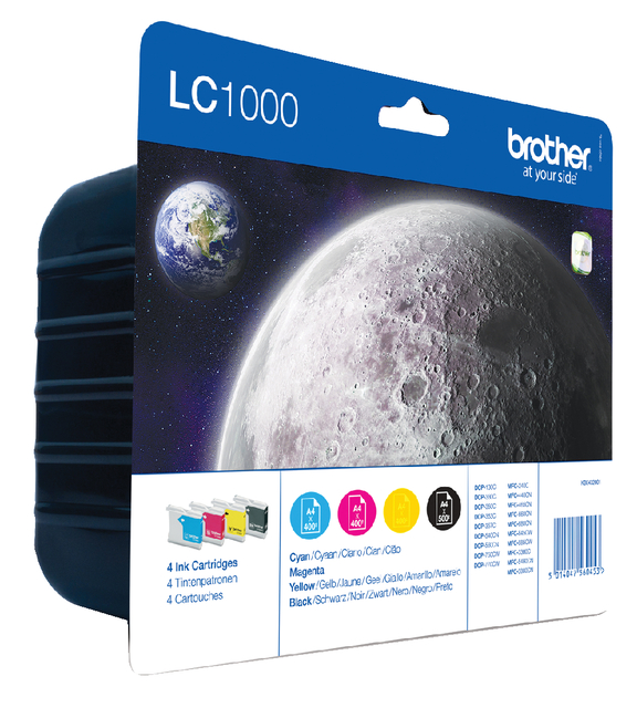 Inktcartridge Brother LC-1000VALBP zwart + 3 kleuren afbeelding
