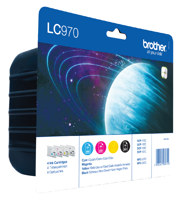 Inktcartridge Brother LC-970VALBP zwart + 3 kleuren afbeelding
