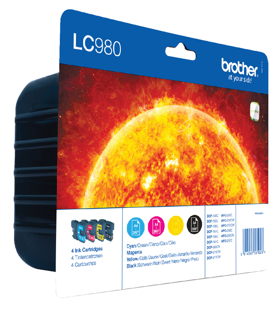 Inktcartridge Brother LC-980VALBP zwart + 3 kleuren afbeelding