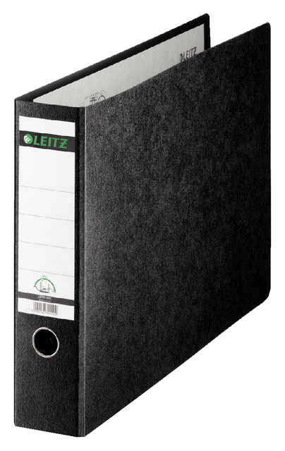 Ordner Leitz 1073 180° zonder sleuven en randbeschermers 77mm karton A3 dwars zwart afbeelding