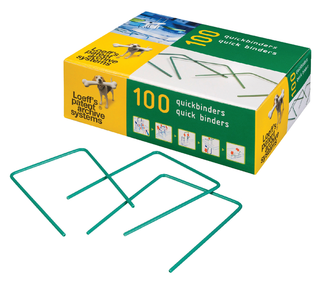 Bundelbeugel Loeff&apos;s 1215 Quickbinder 100mm groen 100 stuks afbeelding