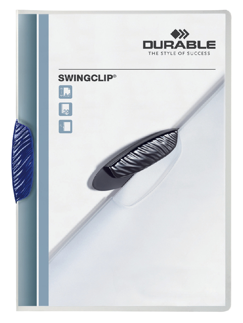 Klemmap Durable Swingclip 30 vellen blauw afbeelding