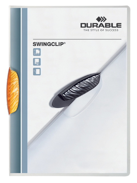 Klemmap Durable Swingclip 30 vellen oranje afbeelding