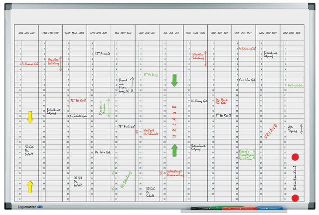 Planbord Legamaster premium jaarplanner verticaal 60x90cm afbeelding
