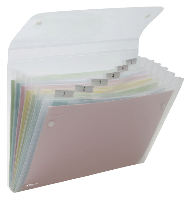 Sorteermap Rexel Ice 6-vaks transparant afbeelding