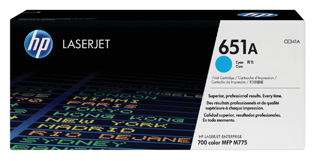 Tonercartridge HP CE341A 651A blauw afbeelding