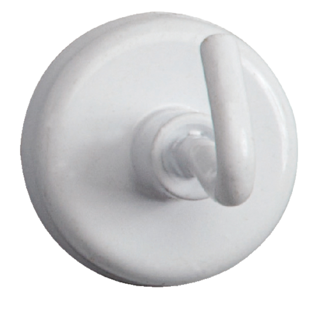 Magneet met haak MAUL 25mm trekkracht 3kg wit 5 stuks afbeelding