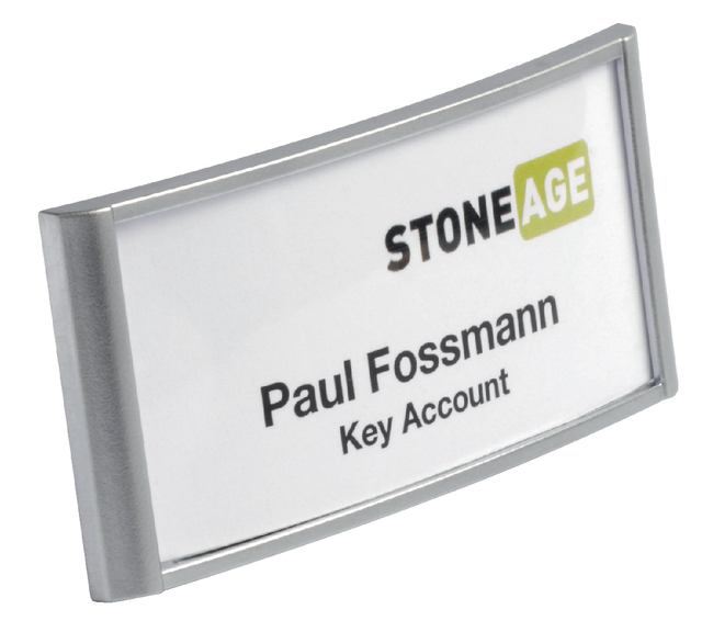 Badge Durable 8540 classic met magneet 30x65mm zilvergrijs afbeelding