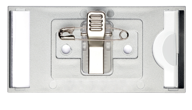 Badge Durable 8543 classic met combiklem 34x74mm zilvergrijs afbeelding
