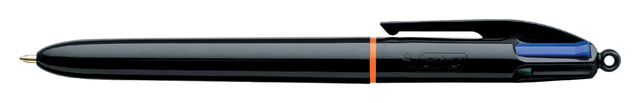 Balpen Bic 4kleuren Pro met ring medium zwart afbeelding