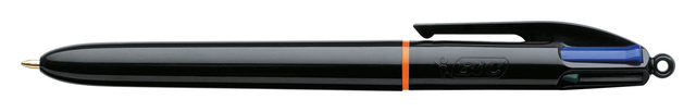 Balpen Bic 4kleuren Pro met ring medium zwart afbeelding