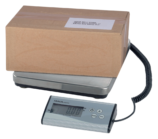 Pakketweger MAUL Cargo 50kg metalen plateau 27x27cm + 9V batterij zilver — Foto 2 van 2