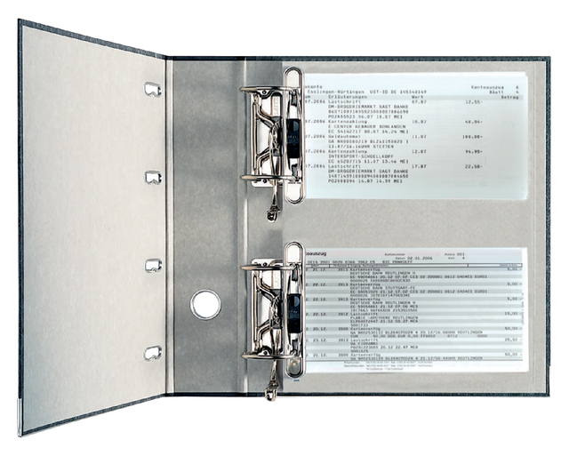 Ordner Leitz 1092 giro-bank met dubbele mechaniek 75mm karton A4 zwart afbeelding