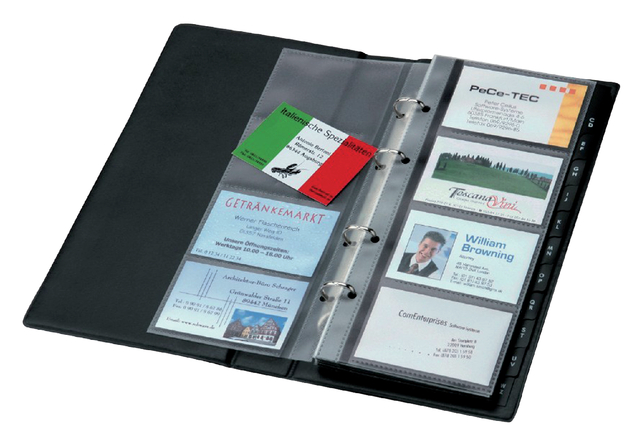 Visitekaartringband Sigel VZ300 voor 200 kaarten 90x58mm kunststof zwart afbeelding