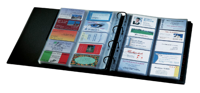 Visitekaartringband Sigel VZ301 voor 400 kaarten 90x58mm velvet zwart — Foto 2 van 2