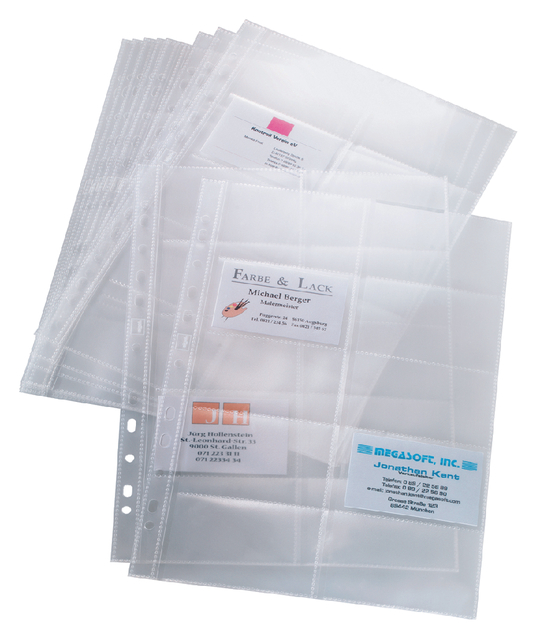 Visitekaarthoes Sigel VZ351 voor visitekaartmap VZ301 album VZ301 voor 200 kaarten 2 rijen 90x58mm afbeelding