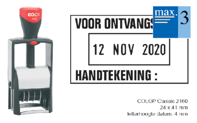 Woord-datumstempel Colop 2160 personaliseerbaar 24x41 afbeelding
