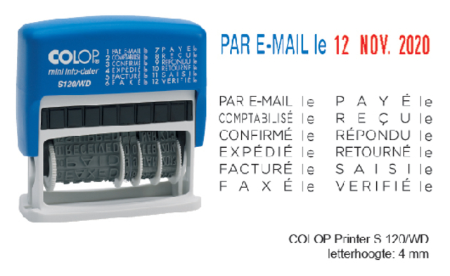 Woord-datumstempel Colop S120 mini-info dater 4mm frans afbeelding