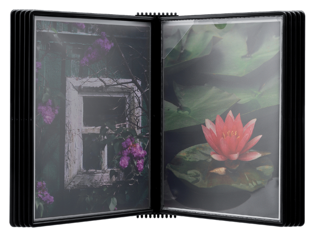 Wandelement Djois Flex-O-Frame premium A4 met 10-tassen zwart afbeelding