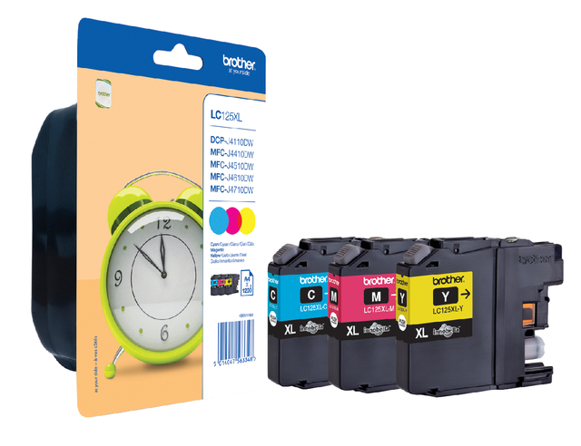 Inktcartridge Brother LC-125XLRBWBP 3 kleuren afbeelding