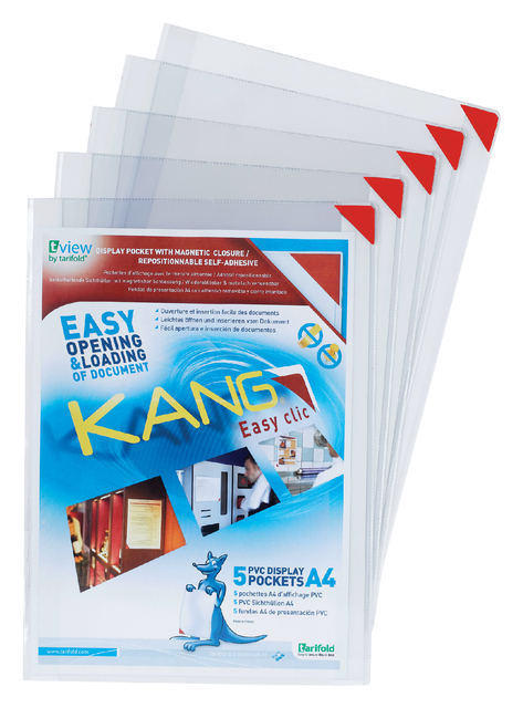 Presenteerhoes Djois Kang easy clic A4 herpositioneerbaar zelfklevend 5 stuks afbeelding