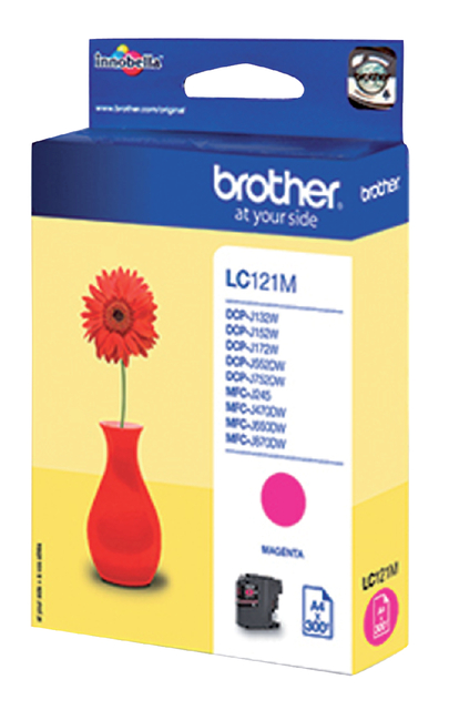 Inktcartridge Brother LC-121M rood afbeelding