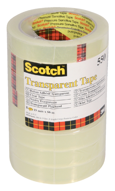 Plakband Scotch 550 19mmx66m transparant afbeelding