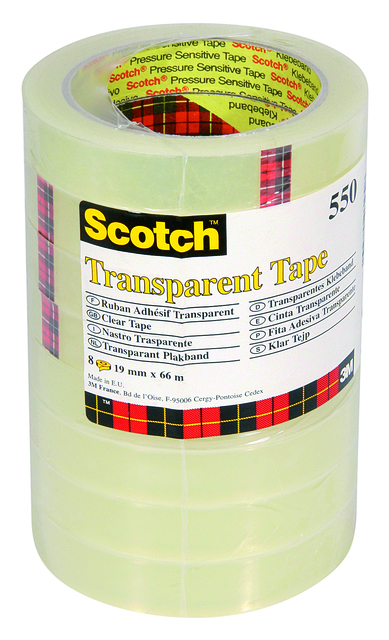 Plakband Scotch 550 19mmx66m transparant afbeelding