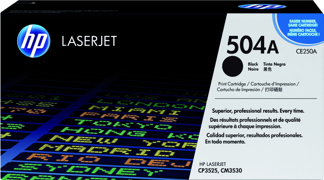 Tonercartridge HP CE250A 504A zwart afbeelding
