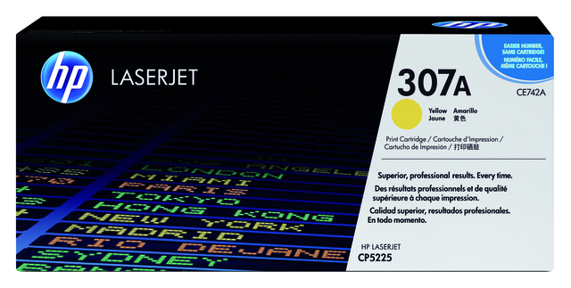 Tonercartridge HP CE742A 307A geel afbeelding