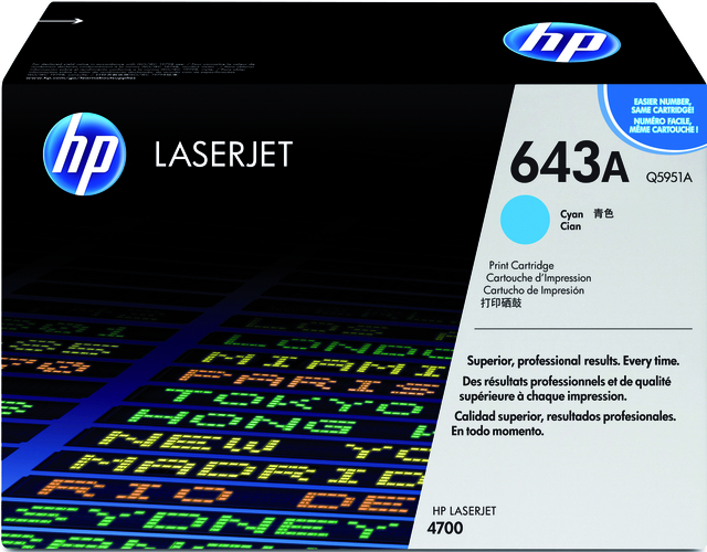 Tonercartridge HP Q5951A 643A blauw afbeelding