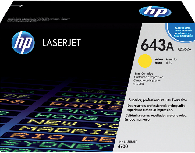 Tonercartridge HP Q5952A 643A geel afbeelding