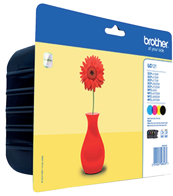 Inktcartridge Brother LC-121VALBP zwart + 3 kleuren afbeelding