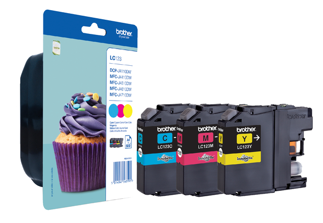 Inktcartridge Brother LC-123RBWBP 3 kleuren afbeelding