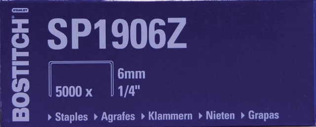 Nieten Bostitch SP1906Z staal 6mm rechte rug 5000 stuks afbeelding