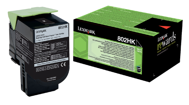 Tonercartridge Lexmark 80C2HK0 prebate zwart afbeelding