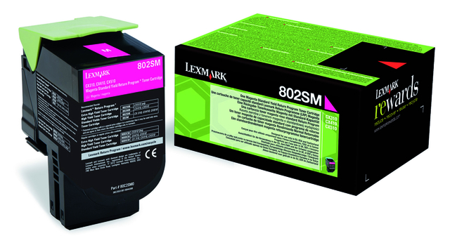Tonercartridge Lexmark 80C2SM0 prebate rood afbeelding