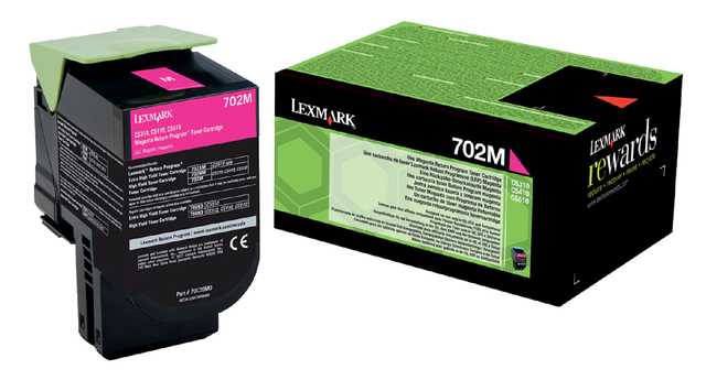 Tonercartridge Lexmark 70C20M0 prebate rood afbeelding