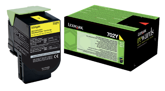 Tonercartridge Lexmark 70C20Y0 prebate geel afbeelding