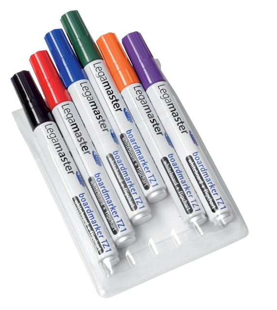 Viltstift Legamaster TZ 1 whiteboard rond 1.5-3mm assorti set à 6 stuks afbeelding