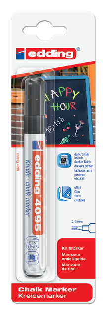 Krijtstift edding 4095 rond 2-3mm zwart blister à 1 stuk afbeelding