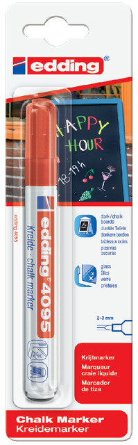 Krijtstift edding 4095 rond 2-3mm rood blister à 1 stuk afbeelding