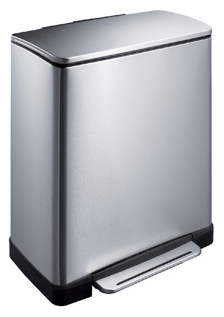 Afvalbak EKO E-Cube pedaalemmer 50liter RVS afbeelding