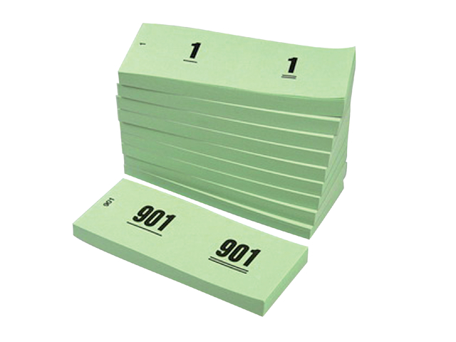 Nummerblok 42x105mm nummering 1-1000 groen 10 stuks afbeelding