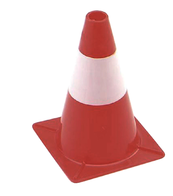 Afbakeningskegel 30cm rood wit afbeelding