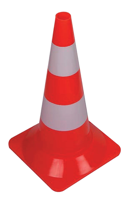 Afbakeningskegel 50cm rood wit afbeelding